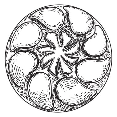 Desen için daire süs tasarımı, wh izole oyulmuş çiçek