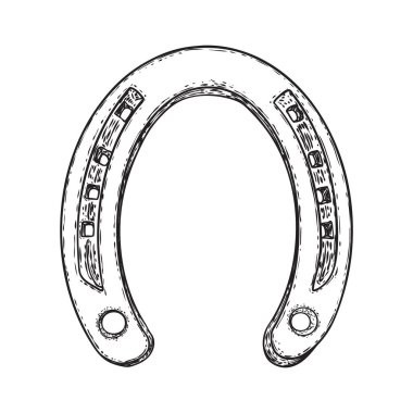 At nalı. At ayakkabıları tasarım elemanı. İyi şanslar muska veya sy