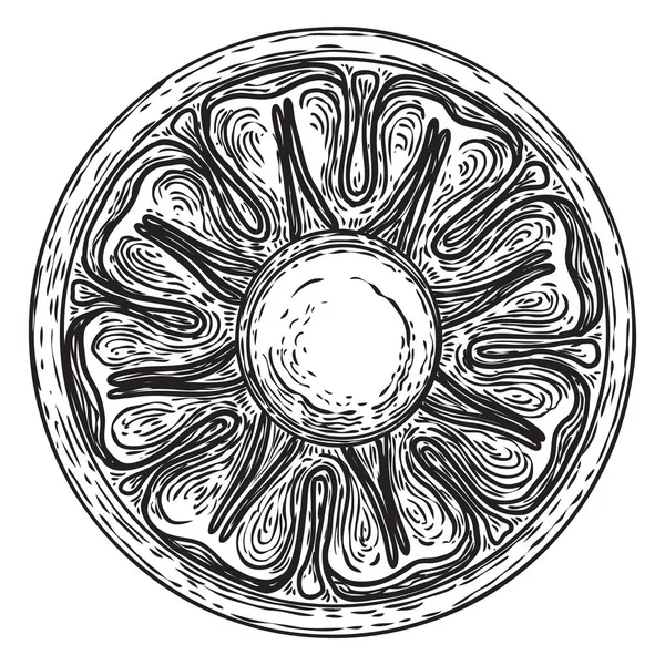 Витончений вінтажний круглий квітковий орнамент в класичному стилі. Круглий — стоковий вектор