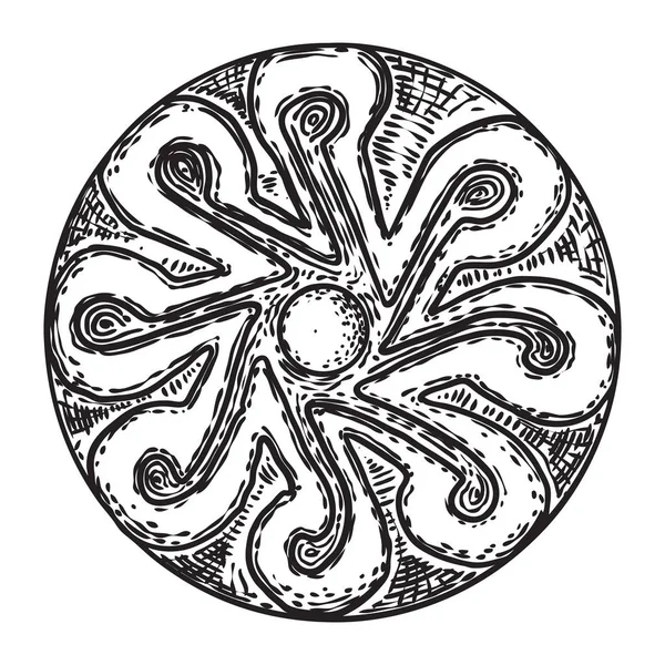 Κομψό vintage κυκλικό floral στολίδι σε κλασικό στυλ. Στρογγυλή — Διανυσματικό Αρχείο