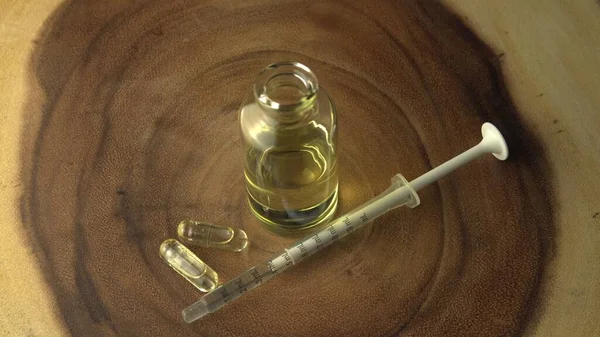 Toegelaten Cannabis Cbd Olie Voor Medische Doeleinden Achtergrond Met Kleine — Stockfoto