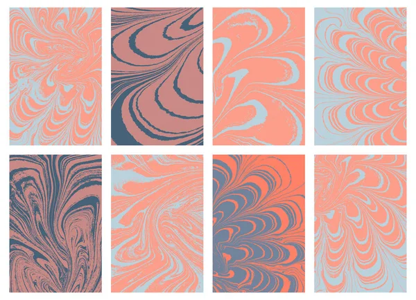 Ensemble Papier Marbre Couleur Pastel Tendance Puzzle Effet Marbré Ancienne — Image vectorielle