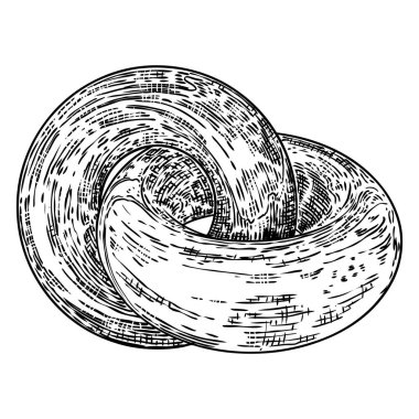 Elle çizilmiş dekoratif zincir oyuncağı. Soyut sihirli 3D baskı dekoratif element kristali. Vektör. 