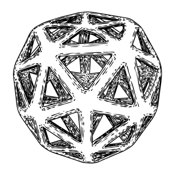 Декоративный Мяч Стиле Ручной Работы Абстрактный Магический Шар Загадочный Шар — стоковый вектор