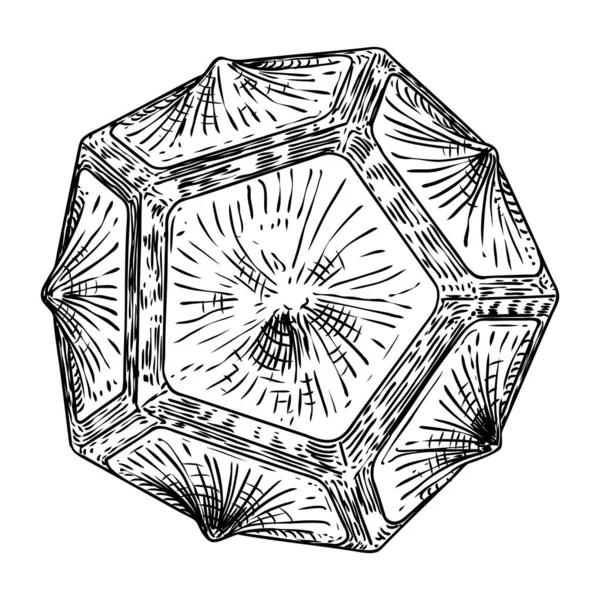手绘装饰球风格 抽象的魔球或带有孔的神秘球体 3D印刷球面晶体 — 图库矢量图片
