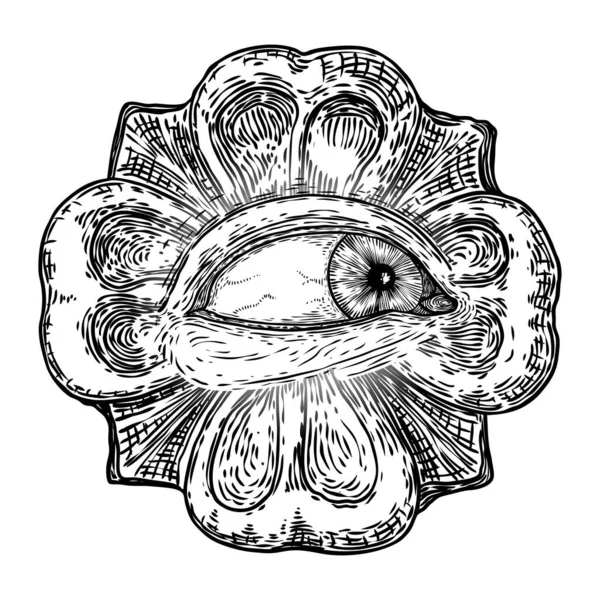 Tous Voyant Variation Élément Symbole Des Yeux Alchimie Religion Spiritualité — Image vectorielle