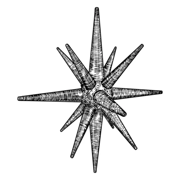 Realista Baixo Polígono Geometria Forma Estrela Cristal Pedra Desenho Geométrico — Vetor de Stock