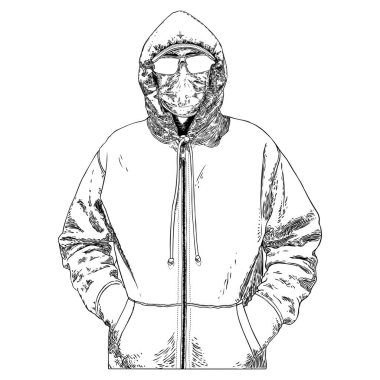 Roman Coronavirus COVID-19 yeni normal sosyal konsept, koruyucu ve tıbbi maske takan şehir gezgini. Enfeksiyonlara karşı önlem ve karantina, grip, hava kirliliği. Vektör. 