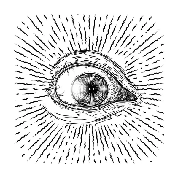 Todos Viendo Variación Elementos Del Ojo Símbolo Alquimia Religión Espiritualidad — Vector de stock