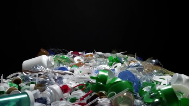 Basura Plástica Solo Uso Hogar Sensibilizar Sobre Contaminación Del Vertedero — Vídeos de Stock