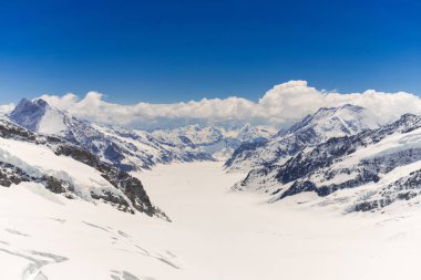 Buzul üst jungfraujoch, Avrupa'nın en yüksek dağ en yüksek zirvesi üst kısmındaki