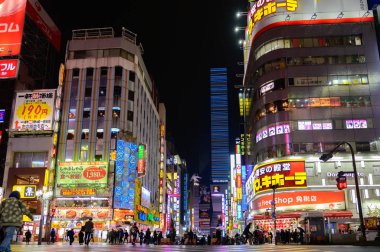 Shinjuku Kabukicho Tokyo, Japonya çok ünlü alışveriş merkezi, e