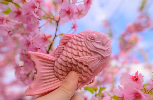 Taiyaki pembe balık tatlı tatlı