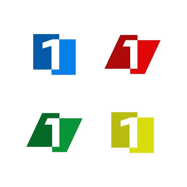 色数の多い1番のアイコン アイコン シンボル ロゴなど さまざまなビジネス目的で非常に適しています — ストックベクタ