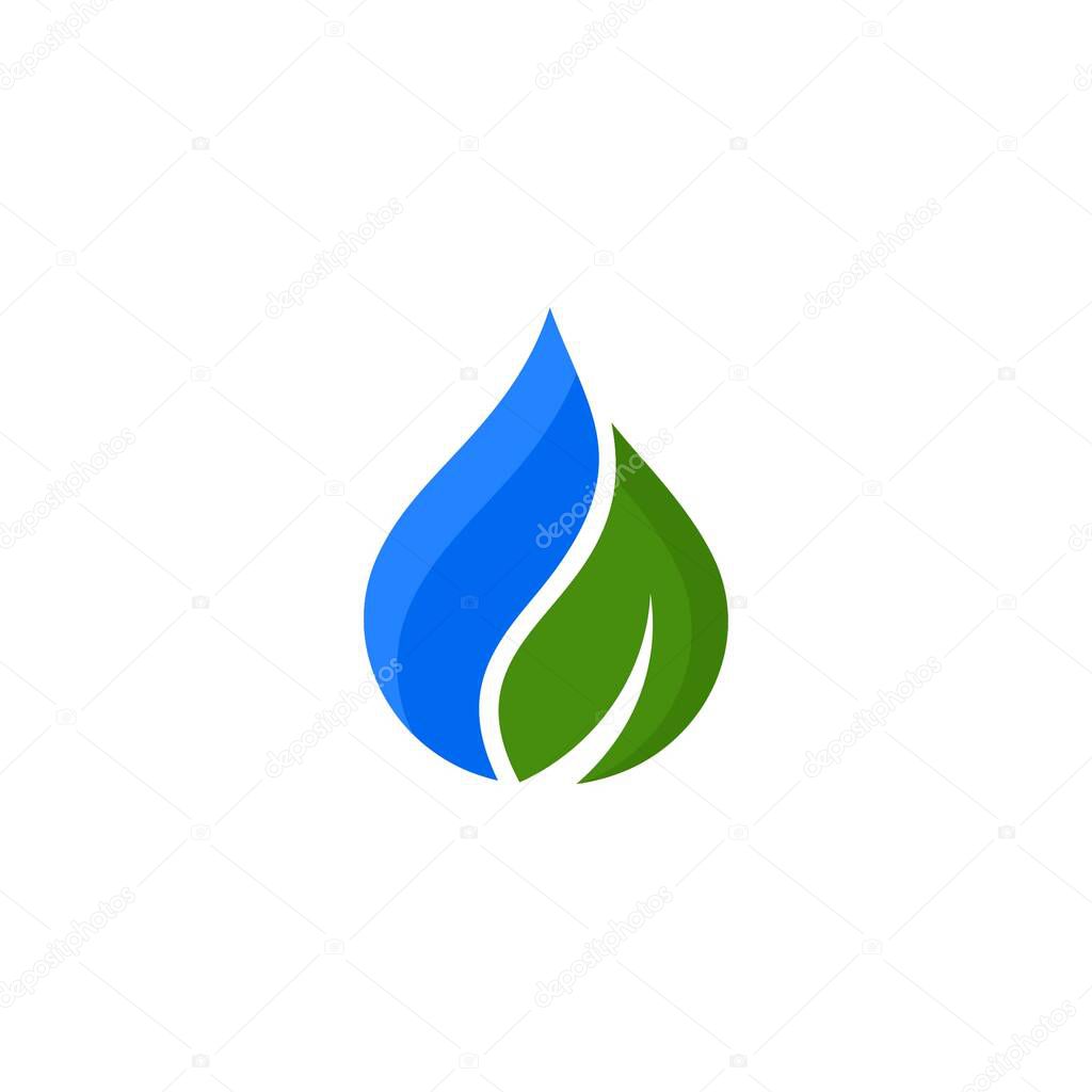 Droplet and leaf concept. Very suitable in various business purposes, also for icon, symbol, logo and many more.