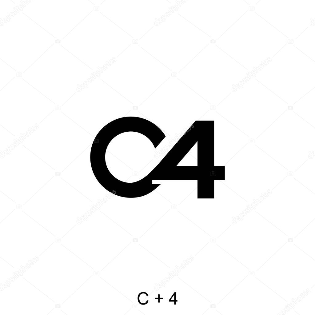 C letter and number 4 concept. Very suitable in various business purposes, also for icon, symbol and many more.