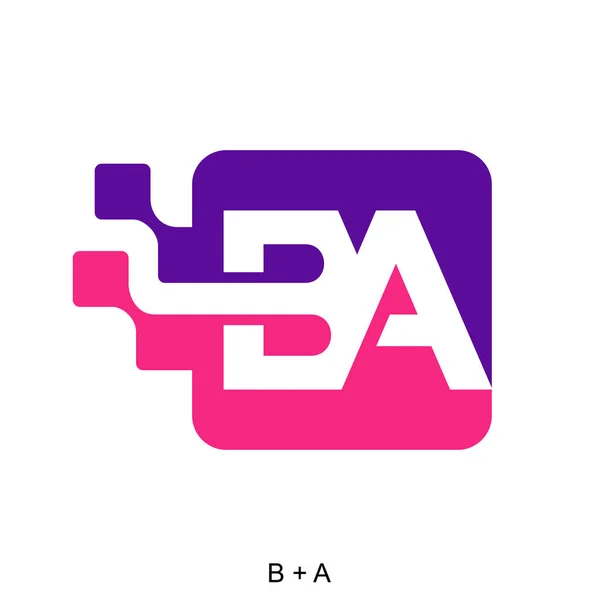 文字Bとデジタルアイコンの概念を持つA アイコン シンボル ロゴなど さまざまなビジネス目的で非常に適しています — ストックベクタ