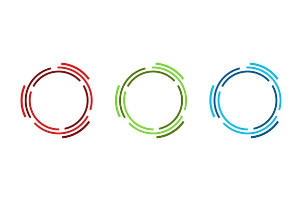 3色のオプションを持つ円の概念 アイコン シンボル ロゴなど さまざまなビジネス目的で非常に適しています — ストックベクタ