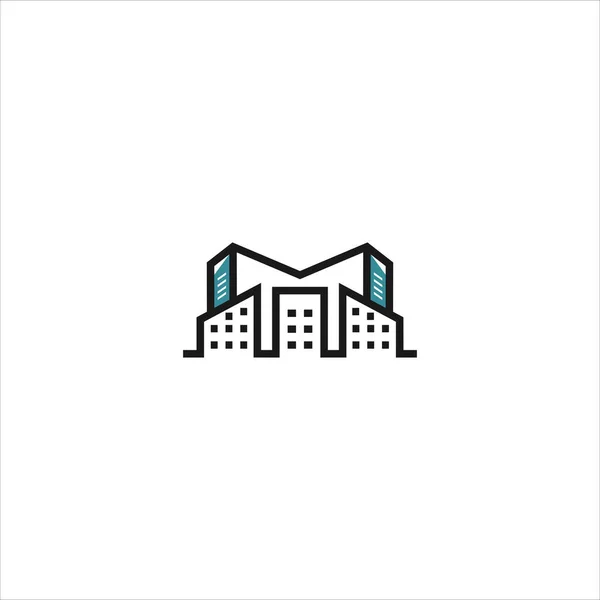 Byggnader Logo Vektor Ikon Stock Illustration — Stock vektor