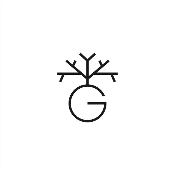Bokstaven Träd Logotyp Vektor Ikon Stock Illustration — Stock vektor