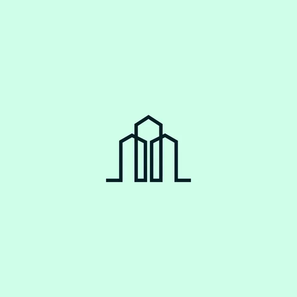 Ícone Vetor Logotipo Construção Ilustração Estoque — Vetor de Stock