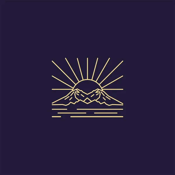 Ilustrasi Saham Logo Mountain Sun - Stok Vektor