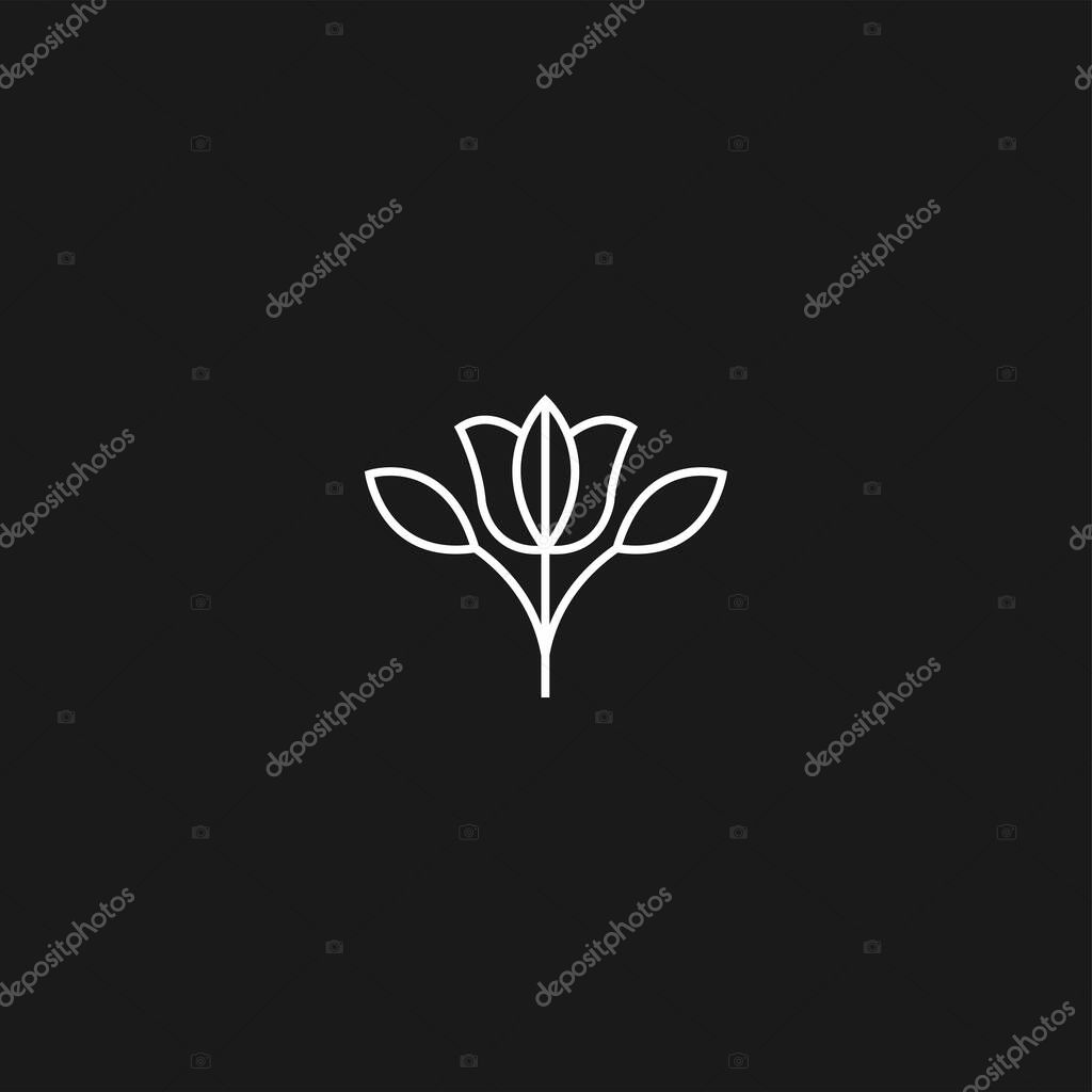 Tulip logo vector icon  Stock Illustration