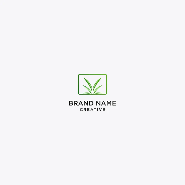 Icône Vectorielle Logo Herbe Illustration Stock — Image vectorielle