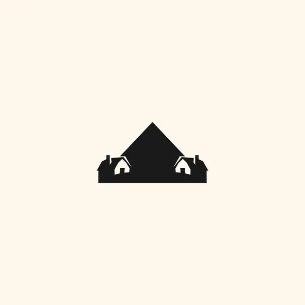 Ícone Vetor Logotipo Casa Montanha Ilustração Stock — Vetor de Stock