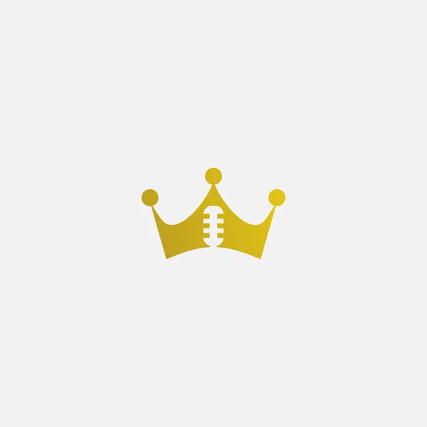 Crown Podcast Logo Vector Icon Stock Illustration — 스톡 벡터