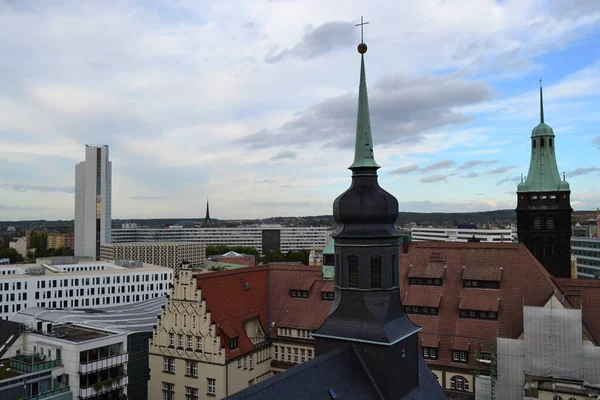 Belediye binasından Chemnitz 'in en iyi manzarası. Eski belediye binasındaki Chemnitz 'in panoramik şehir manzarası.