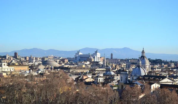 Rom Utsikt Över Staden Från Castel Sant Angelo Panoramautsikt Över — Stockfoto