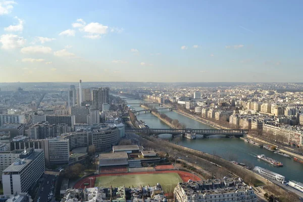 Вид Город Париж Эйфелевой Башни Вид Париж Реку Мбаппе Самого — стоковое фото