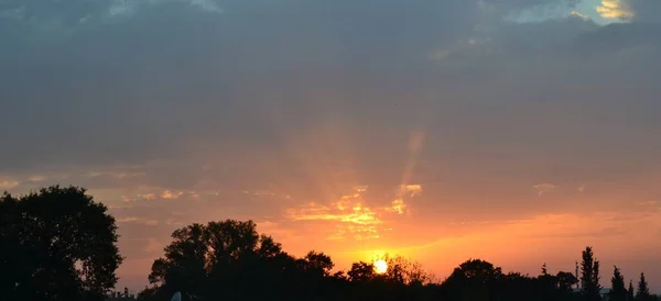 Coucher Soleil Bursa Turquie Lumières Soleil Venant Après Les Nuages — Photo