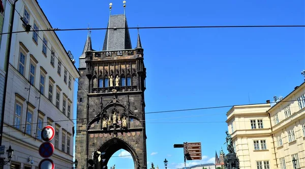 Der Turm Beginnt Auf Der Karlsbrücke Prag Tschechien — Stockfoto