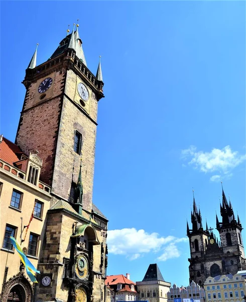 Prag City Deki Antik Tarihi Binalar Çek Cumhuriyeti Prag Ünlü — Stok fotoğraf