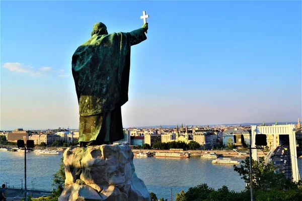 Budapest Vista Panorámica Durante Día Soleado Vistas Del Río Danubio — Foto de Stock