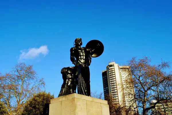 Londra Buckingham Sarayı Nın Önünde Anıtlar Anıtlar Heykeller Birleşik Krallık — Stok fotoğraf