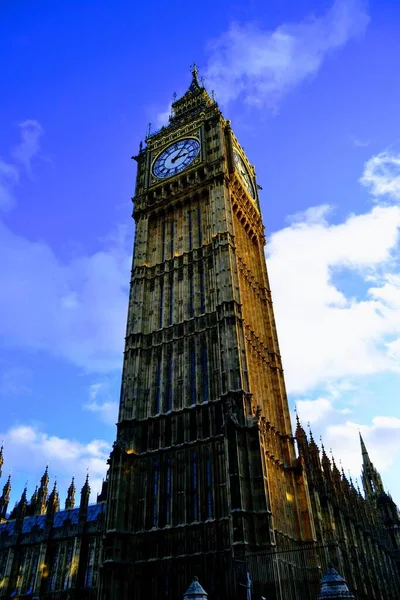 Big Ben London Blue Sky Wielka Brytania — Zdjęcie stockowe