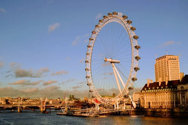 Beroemde London Eye Buurt Van Thames River Verenigd Koninkrijk — Stockfoto