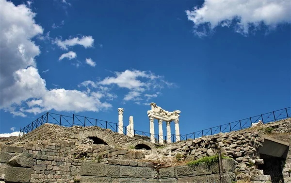 Θέατρο Διονύσου Κοιλάδα Περγάμου Και Βιβλιοθήκη Περγάμου Ακρόπολη Αρχαία Πόλη — Φωτογραφία Αρχείου