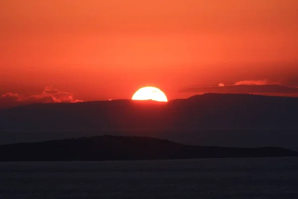 Sunset View Devil Dinner Table Ayvalk Balikesir Turkey — Stock Photo, Image