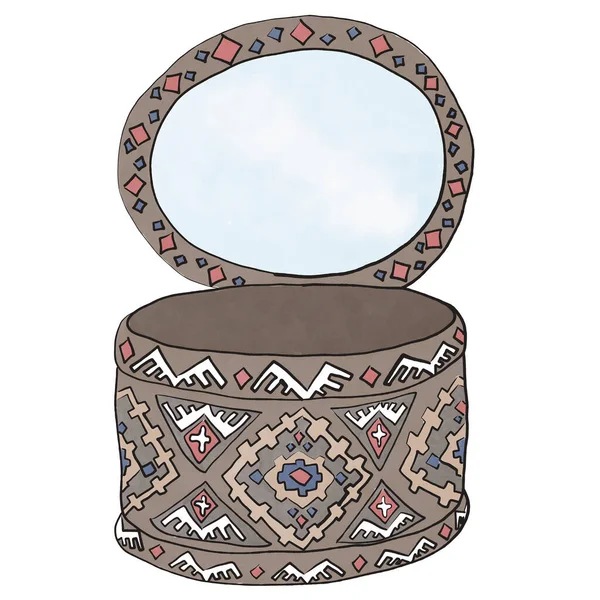 Geleneksel desenli ahşap kutu