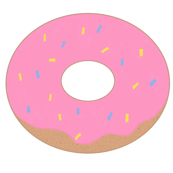 Üzerine pembe krema serpiştirilmiş donut.