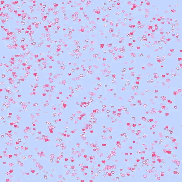 Açık mavi arkaplan desenli duvar kağıdı üzerinde pembe kalpler