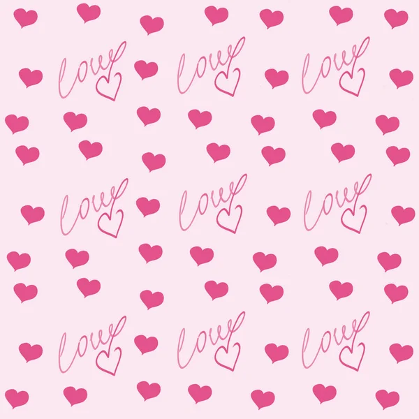 pembe aşk şablonu kalpler ve kelimeler