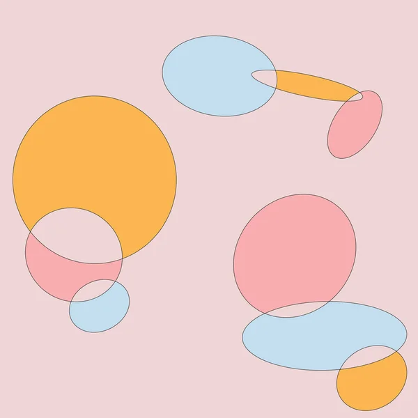 üç renkli oval soyut desen