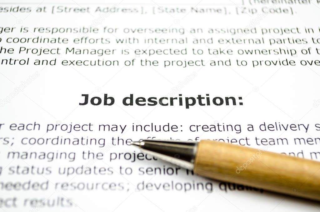 Job description with wooden pen