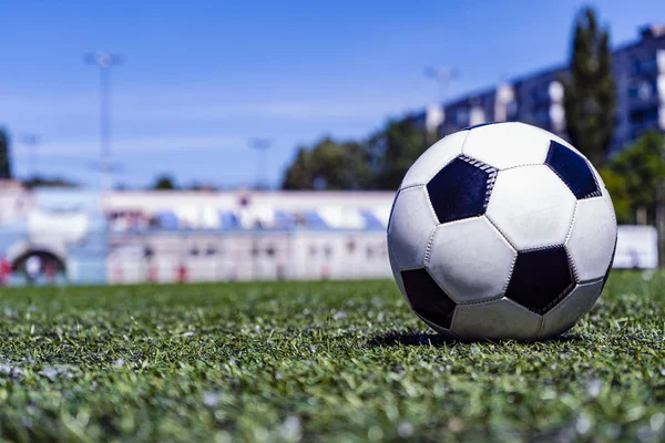 Fußball Auf Rasen Fußballstadion — Stockfoto