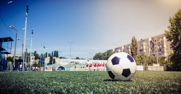 Fotboll Gräs Fotbollsarena — Stockfoto